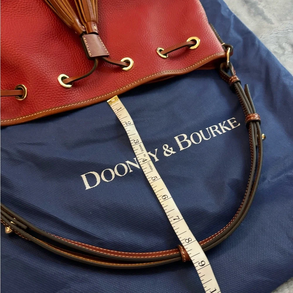NWOT Dooney & Bourke Red Pebble Grain Leather Bucket Bag - Picture 15 of 15